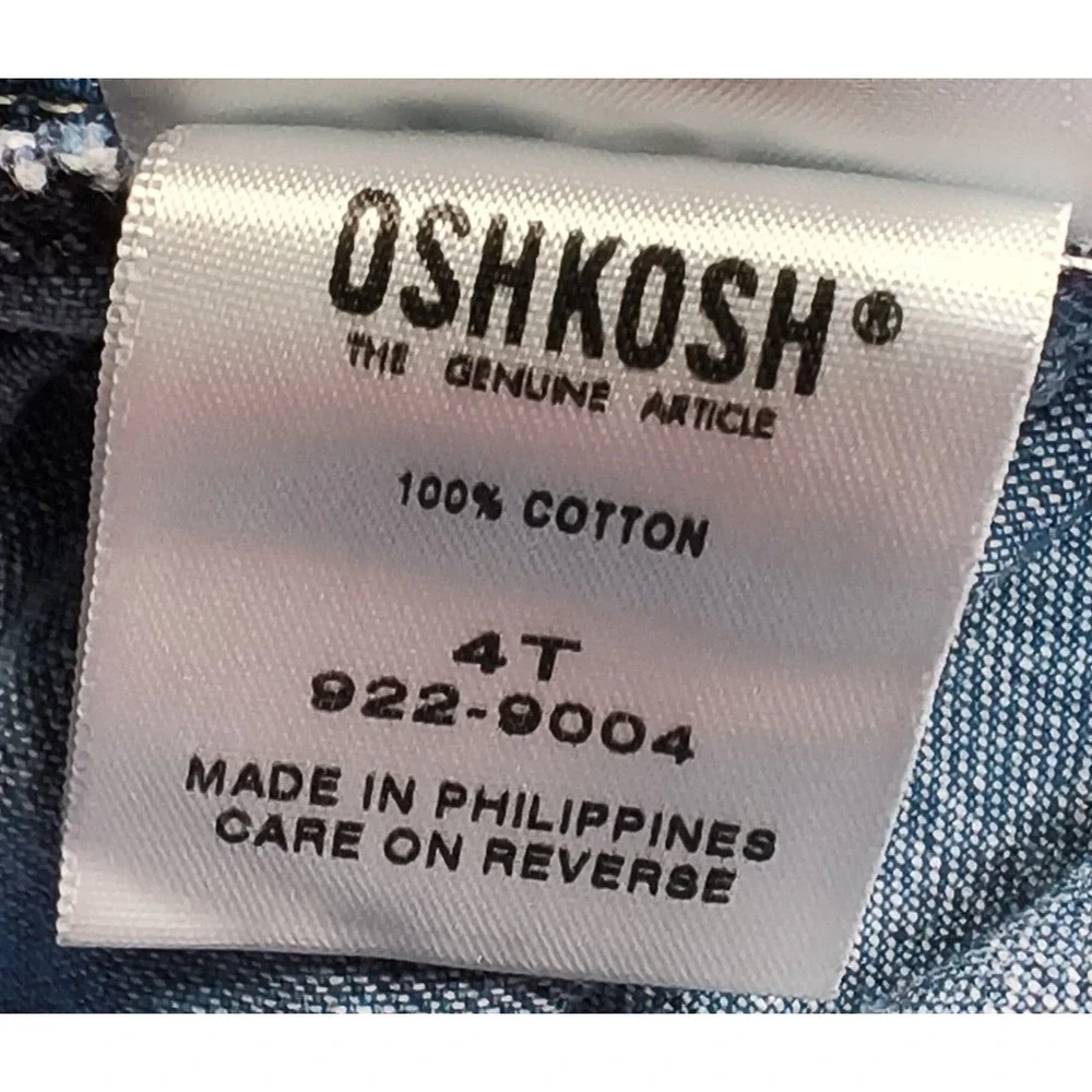 Vintage OshKosh Bgosh Denim Overall Jumper Dress Kids 4T Blue‎ Cotton Pinafore